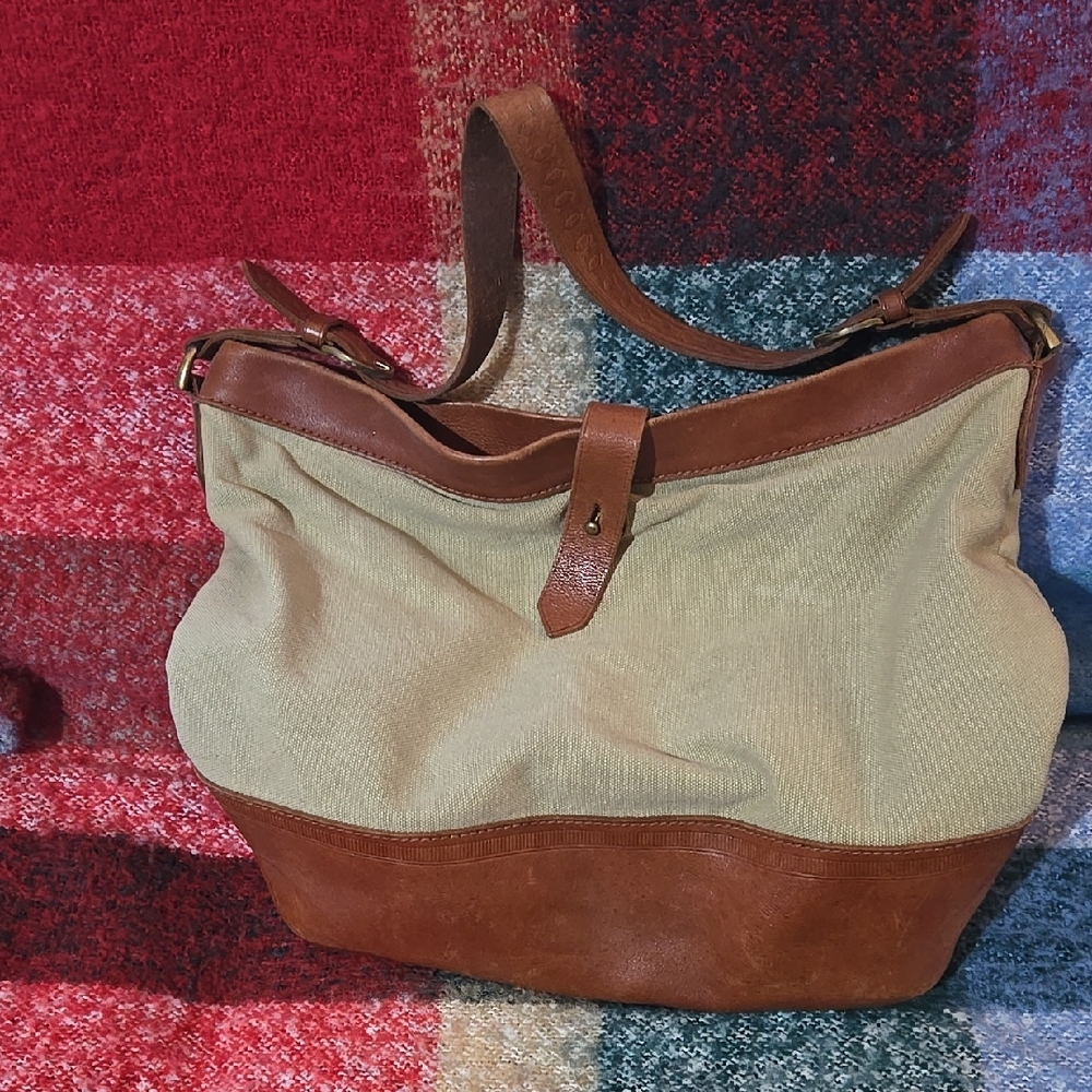 Madewell canvas & leather tote/ Shoulder Bag